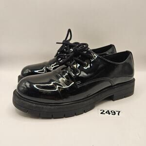 DREAM PARIS EUR SIZE 36 PATENT LEATHER BLACK PENNY LOAFER
